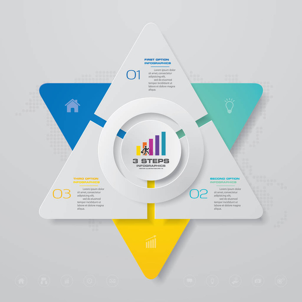3 steps simple&editable process chart infographics element. EPS 10. - Вектор,изображение