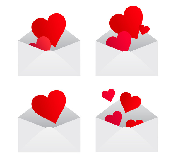 Hearts from envelopes - Wektor, obraz
