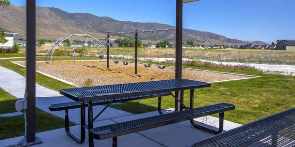 Picninc area and playground in sunny Utah Valley - Photo, Image