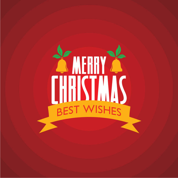 merry christmas and best wishes greeting on red background - Вектор, зображення