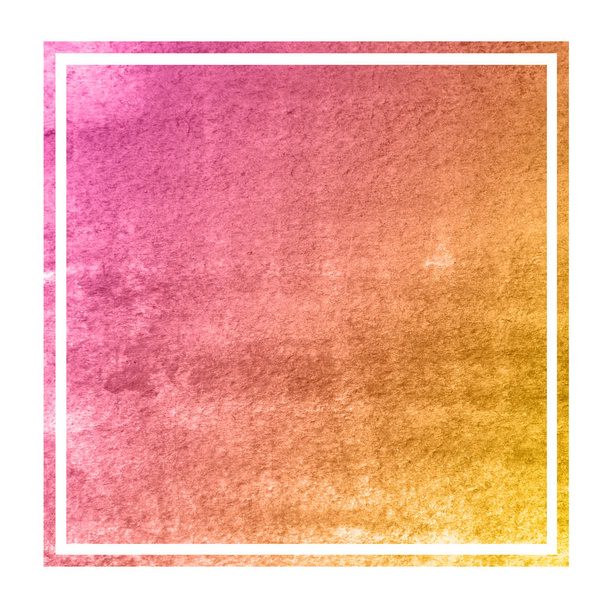 Тепла помаранчева рука намальована акварельна прямокутна текстура фону рамки з плямами. Сучасний елемент дизайну
 - Фото, зображення