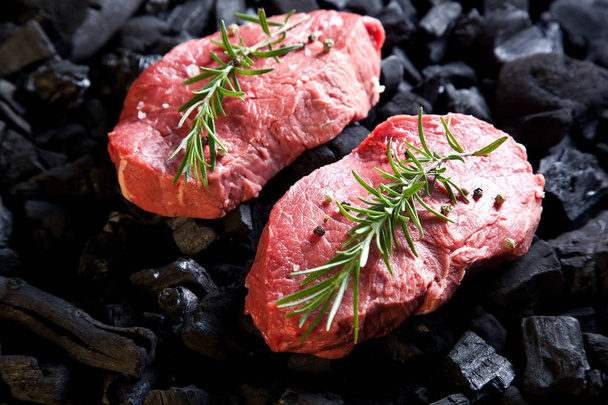 Beef steak on the charcoal. - Photo, image
