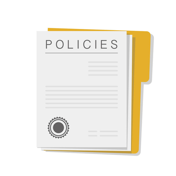 Politiques formulaire icône de papier sur fond blanc. illustration vectorielle
.  - Vecteur, image