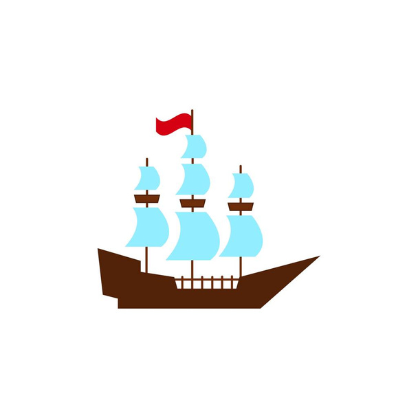 Het schip van boeg of argos pictogram in kleur op de witte achtergrond - Vector, afbeelding