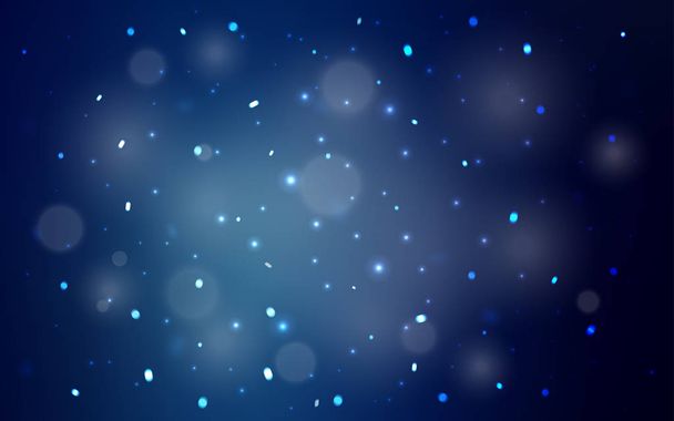 Dark BLUE vector layout with bright snowflakes. Shining colored illustration with snow in christmas style. The template can be used as a new year background. - Vektor, obrázek