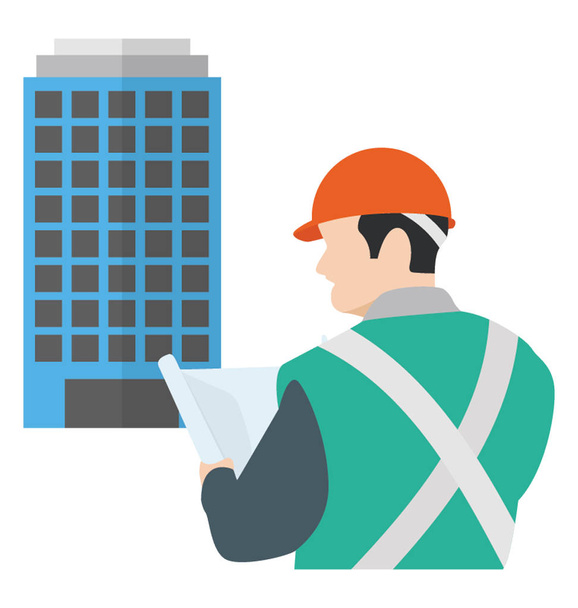 A person making contract of buildings, construction contractor  - Vetor, Imagem