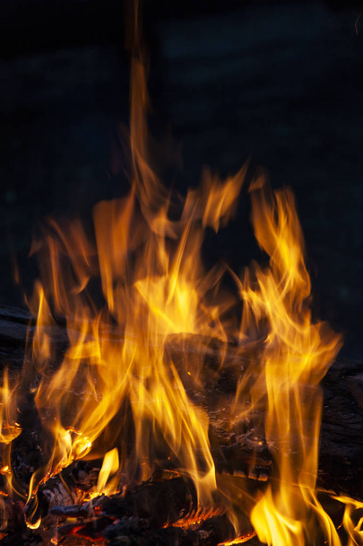 Fire, flames on a black background. Fire for advertising. - Foto, imagen