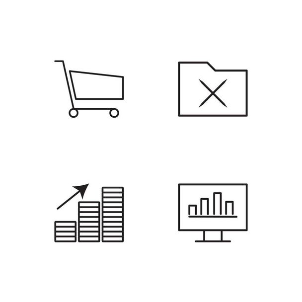 marketing simple outlined icons set - Vektor, Bild