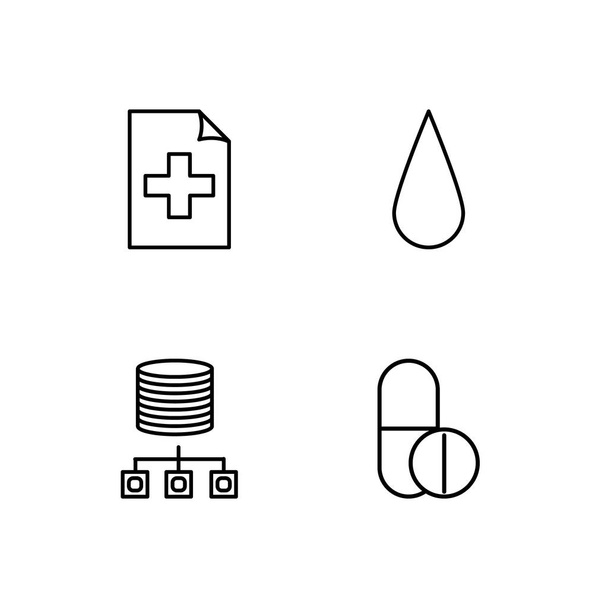 science simple outlined icons set - Vektor, kép