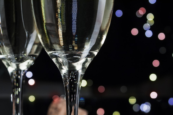 fluiten van champagne - Foto, afbeelding