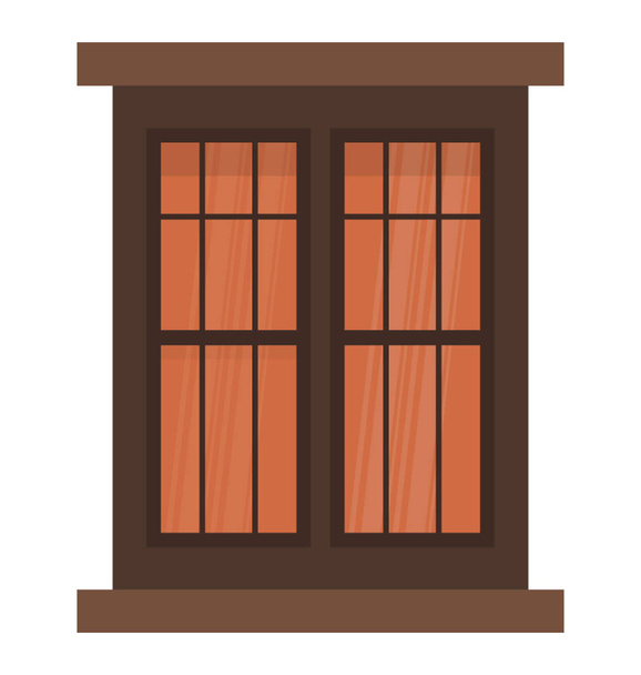 Flat icon vector of a glass window - Vettoriali, immagini