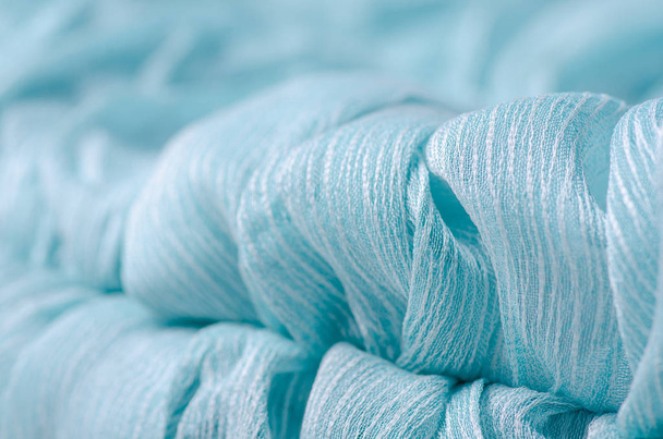 Blue turquoise fabric cloth material texture textile - Photo, image