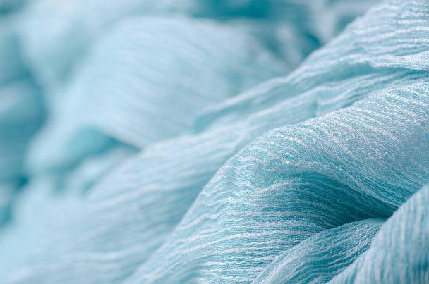 Modré tyrkysové tkaniny tkaniny materiálu texturu textilní - Fotografie, Obrázek