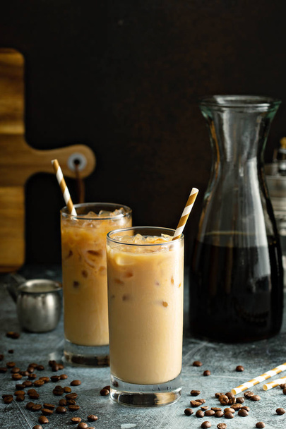 Cold brew iced coffee in tall glasses - Foto, immagini