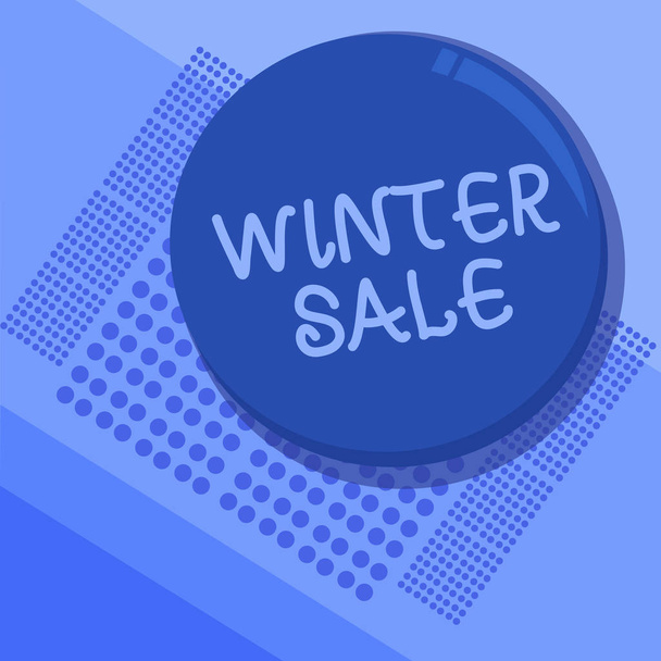 Szöveg jel mutatja a téli vásár. Fogalmi fénykép kedvezményeket kínált, a végén az év Holiday értékesítési alacsonyabb árak - Fotó, kép