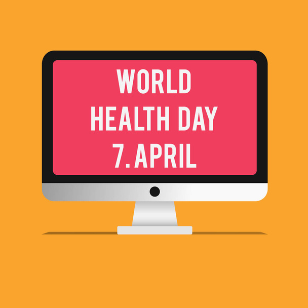 Nota escrita que muestra el Día Mundial de la Salud 7 de abril. Exposición de fotos de negocios Día mundial de concientización sobre diferentes temas de salud
 - Foto, Imagen