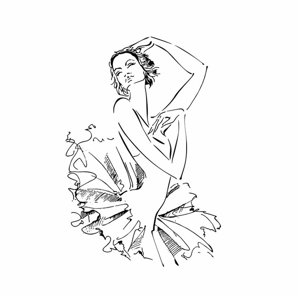 Ballerina.Odette. White swan Ballet dans Vector Illustratie - Vector, afbeelding
