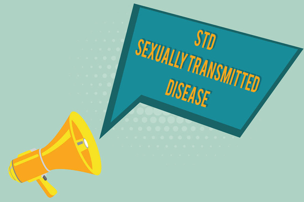Sinal de texto mostrando Doença Sexualmente Transmissível de Std. Foto conceitual Infecção disseminada por relações sexuais
 - Foto, Imagem
