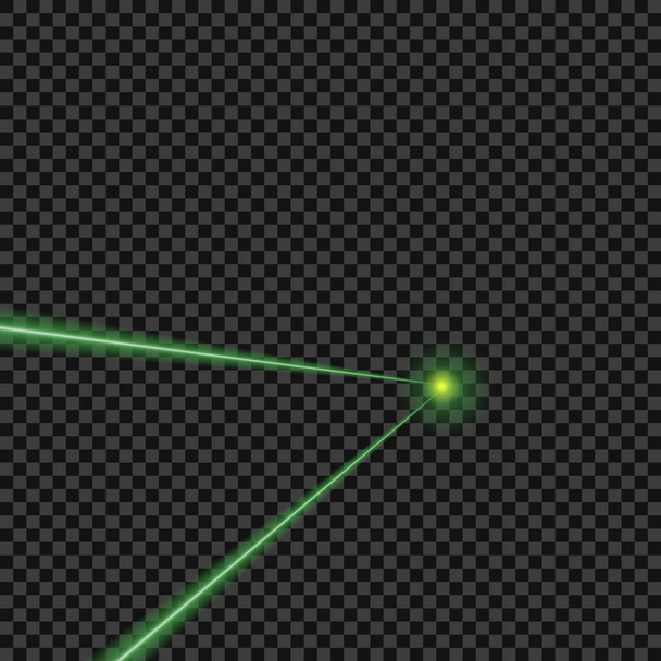Векторні яскраві, зелені, лазерні промені на ізольованому прозорому фоні. Елемент дизайну
. - Вектор, зображення