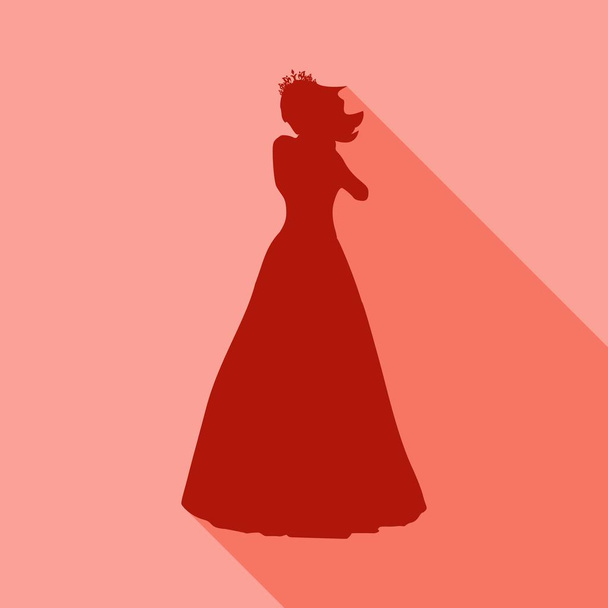 Woman silhouette in dress - Вектор,изображение