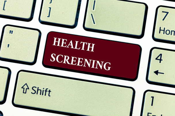 Text sign showing Health Screening. Conceptual photo targeted systematic action designed to identify diseases - Photo, Image