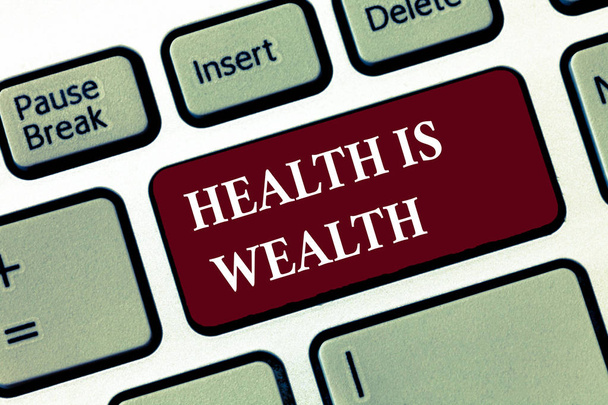 Gesundheit ist Reichtum. Geschäftskonzept für gesund ist wichtiger als wohlhabend zu sein - Foto, Bild