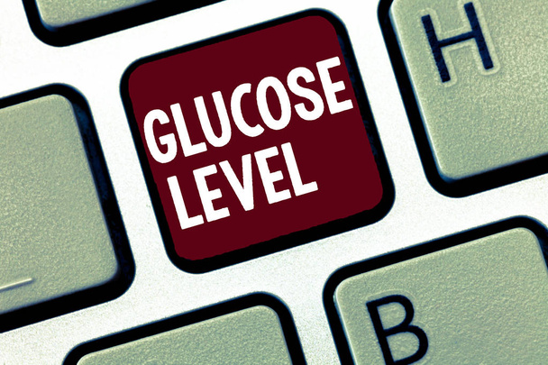 Handwriting text Glucose Level. Concept meaning Amount of glucose in the blood Reactive hyperglycemia - Photo, Image