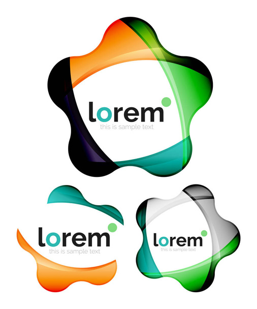 Conjunto de plantillas de diseño de logotipo de convergencia de forma geométrica
 - Vector, Imagen