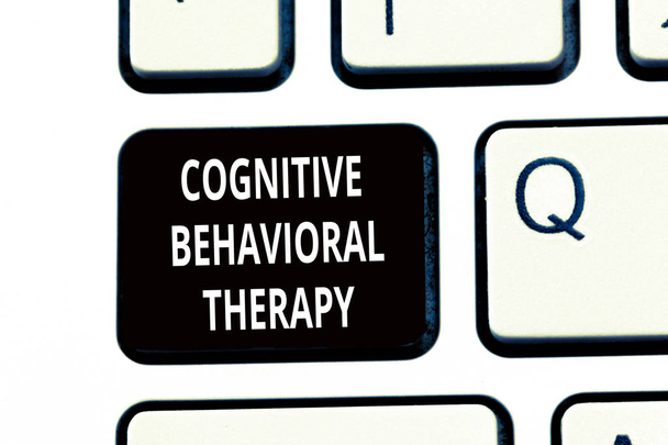Käsikirjoitus kognitiivisesta käyttäytymisterapiasta. Business valokuva teksti Psykologinen hoito mielenterveyden häiriöt
 - Valokuva, kuva
