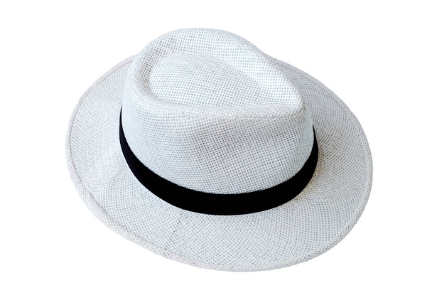 Белая летняя шляпа на белом фоне
 - Фото, изображение