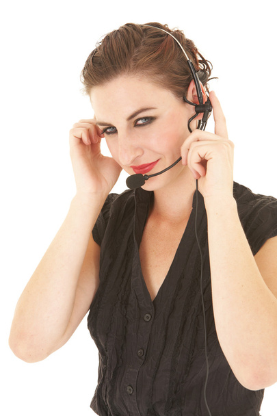 Businesswoman wearing phone headset - Valokuva, kuva