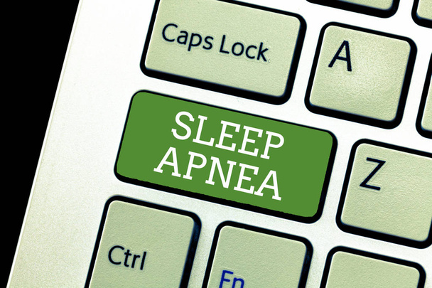 Handwriting text writing Sleep Apnea. Concept meaning The temporary stoppage of breathing during sleep Snoring. - Photo, Image