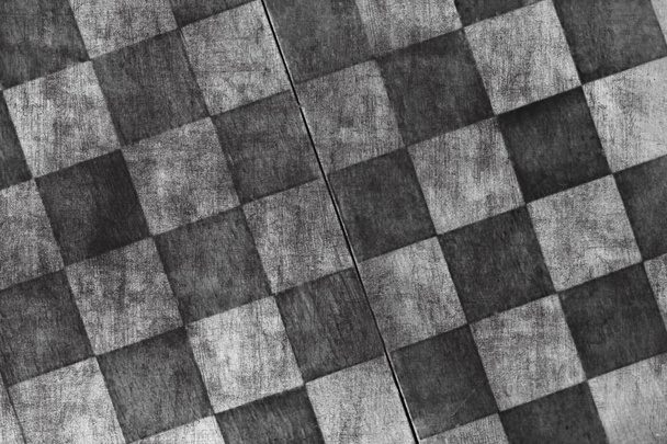 bovenaanzicht van schaakbord zo dichtbij, vuil - Foto, afbeelding