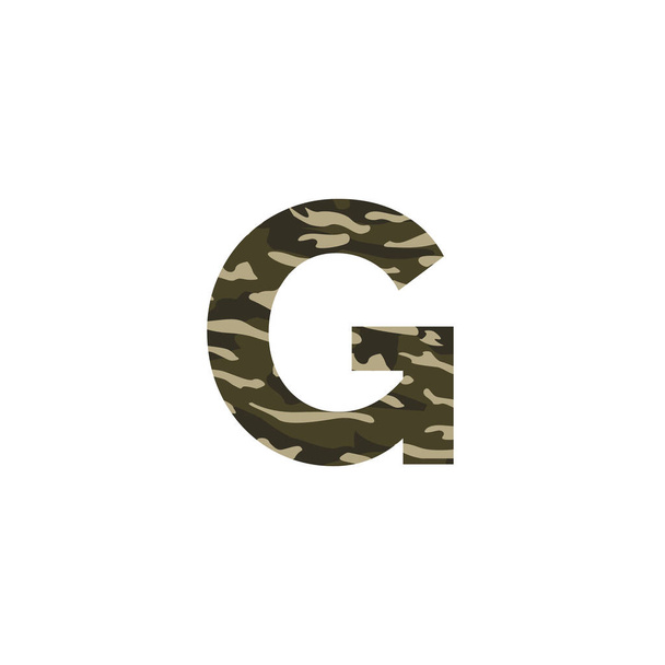 G Camouflage Letter Logo Design. Camo Army Logo Letter Icon Vector Design. - Vector, Image