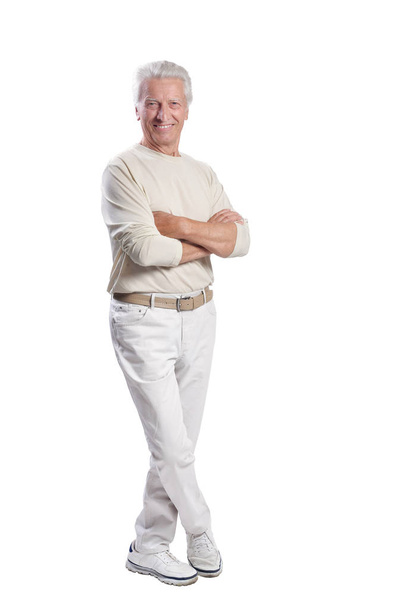  senior  man posing on white background - Fotografie, Obrázek