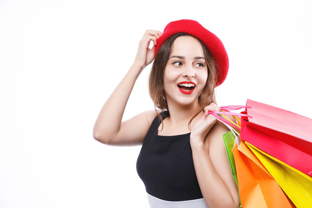 Pretty Woman Holding Shopping Bags - Photo, image