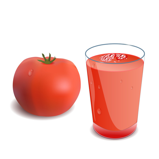 A glass of tomato juice - Vector, Image