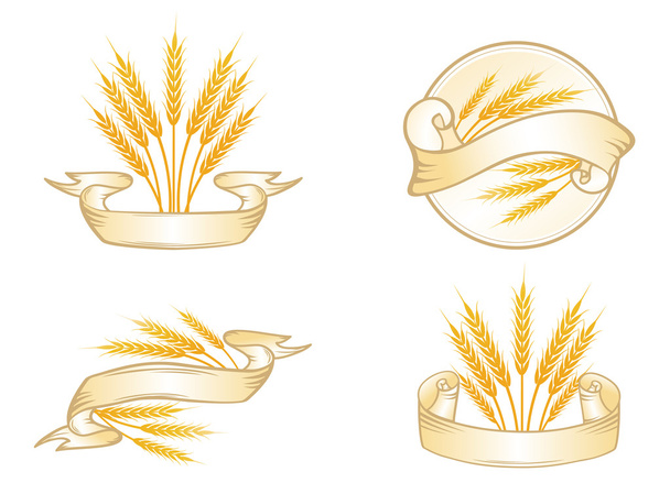 Набор пшеничных этикеток
 - Вектор,изображение