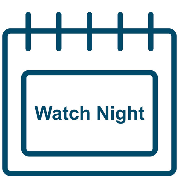 Watch éjszaka, Watch este Ramadán naptár különleges esemény nap Vector icon egyszerűen módosítható vagy szerkeszthető. - Vektor, kép
