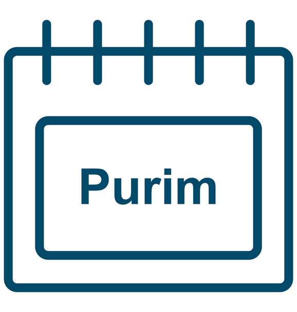 Purim, wektor Purim kalendarza wydarzenie specjalne dzień ikona, który mogą być łatwo modyfikowane lub edytować. - Wektor, obraz