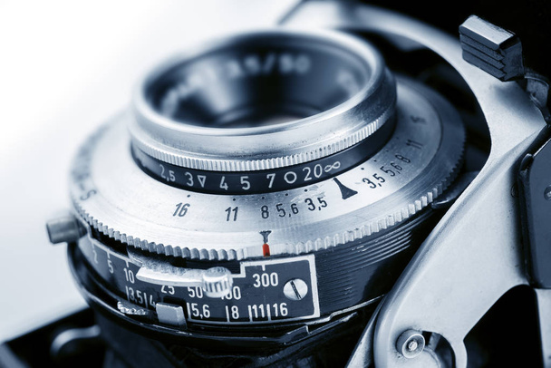 vintage photographic camera lens closeup - Photo, Image