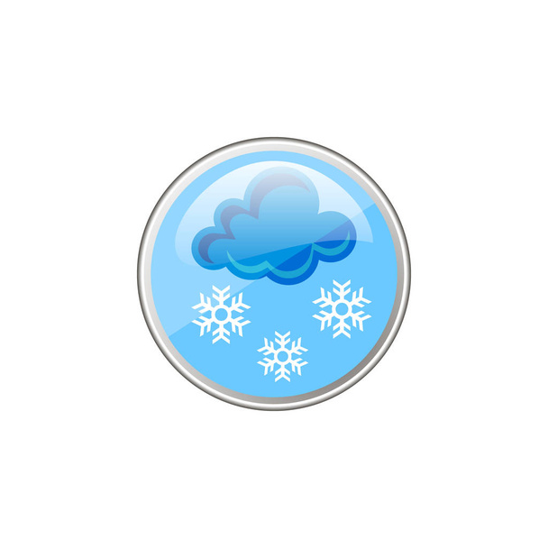 Farbe einfacher Vektor einfaches rundes Symbol der Wolke und Schneeflocke - Vektor, Bild