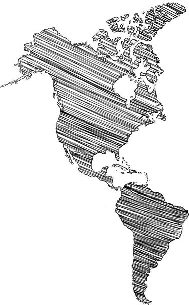 Territory of continents - North America, South America. - Vector, Image