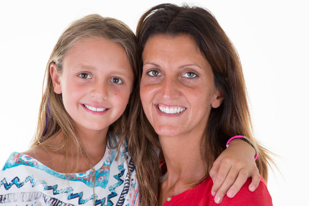 beauty girls family mother daughter cute and beautiful portrait - Photo, image
