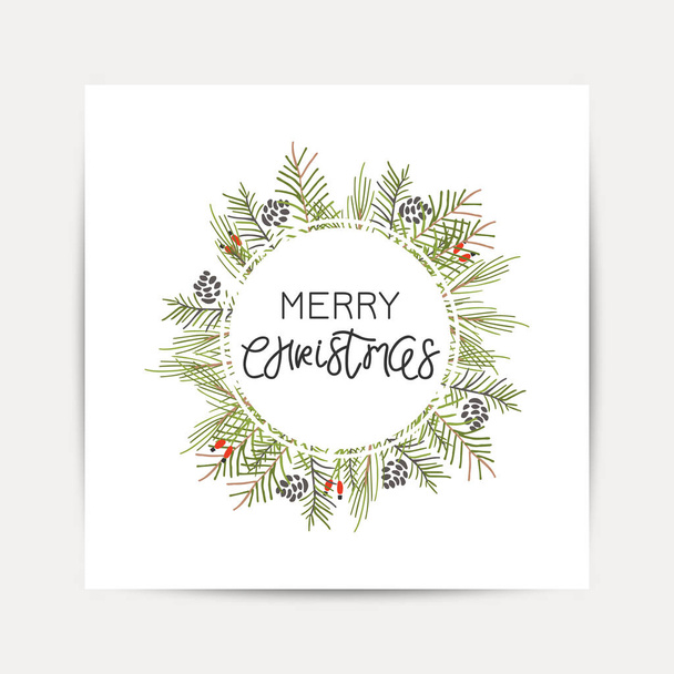 hand drawn Christmas card celebration quote elegant minimalist - Wektor, obraz