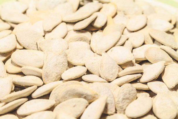 White pumpkin seeds fried close up only - 写真・画像