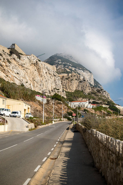 Gibraltar, United Kingdom, 2nd October 2018:- The east coast road of Gibraltar, looking north. Gibraltar is a British Overseas Territory located on the southern tip of Spain. - Фото, зображення