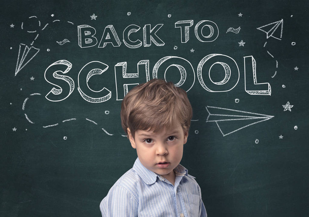 Cute boy with back to school concept - Foto, imagen