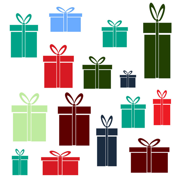flat color  gifts on a white background - Vector, Image