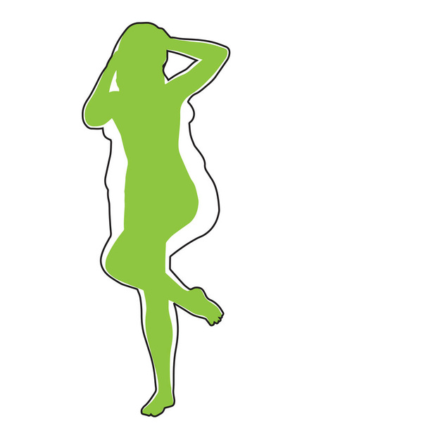 Vecteur de graisse conceptuelle en surpoids obèse femelle vs mince ajustement corps sain après la perte de poids ou l'alimentation avec les muscles mince jeune femme isolée. Fitness, nutrition ou graisse obésité, silhouette santé
 - Vecteur, image